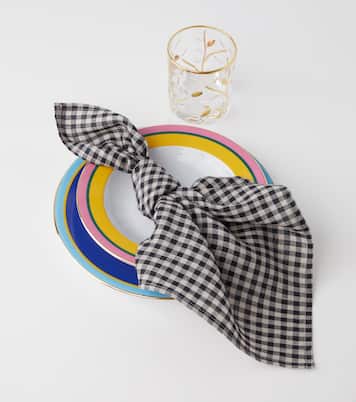 Set of 4 gingham linen napkins | Once Milano