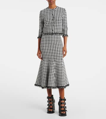 Gonna midi pied-de-poule | McQueen
