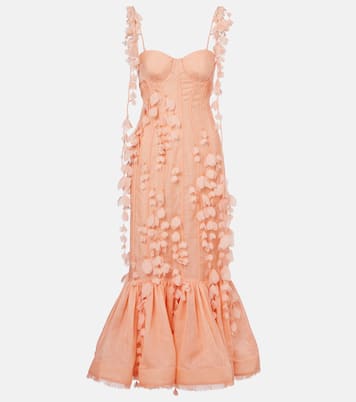 Midikleid Dawning aus Leinen und Seide | Zimmermann