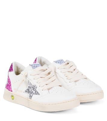 Ballstar glitter leather sneakers | Golden Goose Kids