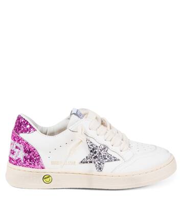 Ballstar glitter leather sneakers | Golden Goose Kids