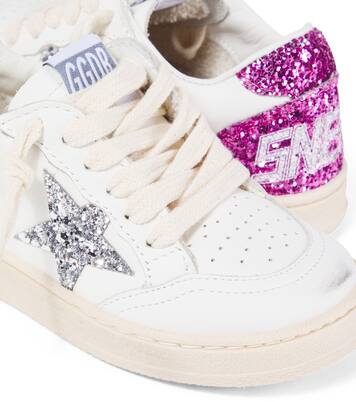 Ballstar glitter leather sneakers | Golden Goose Kids