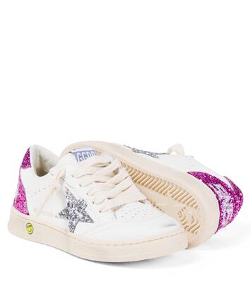 Ballstar glitter leather sneakers | Golden Goose Kids