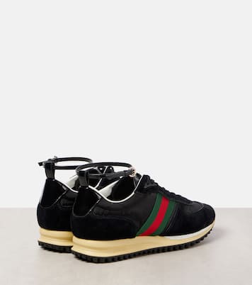 Gucci Re-Motion suede-trimmed sneakers | Gucci