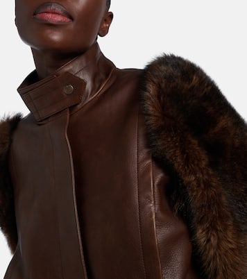 Giacca cropped in pelle con shearling | Chloé