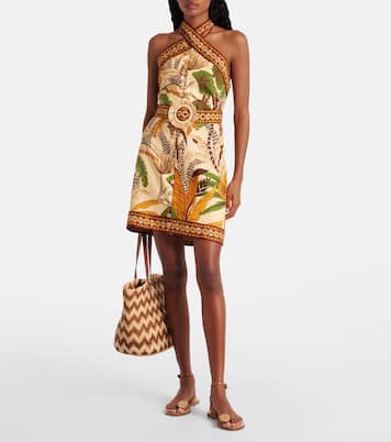 Foliage Sketch linen minidress | Farm Rio