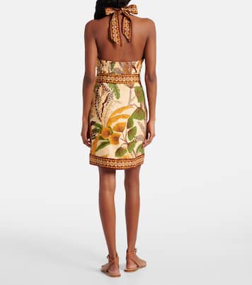 Foliage Sketch linen minidress | Farm Rio