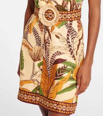 Foliage Sketch linen minidress | Farm Rio