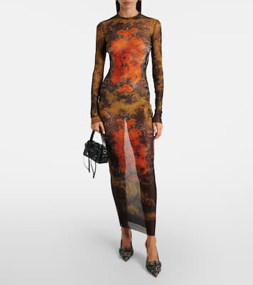 Bedrucktes Maxikleid Médallion aus Mesh | Jean Paul Gaultier