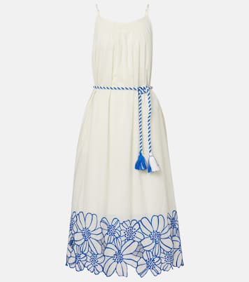 Juliette embroidered cotton midi dress | Velvet