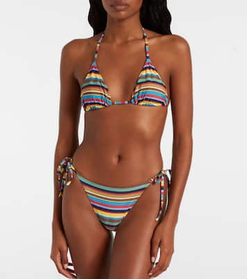 Sisley striped low-rise bikini bottoms | Staud