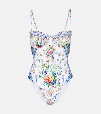 Embellished printed swimsuit | Camilla