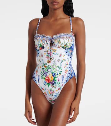Embellished printed swimsuit | Camilla