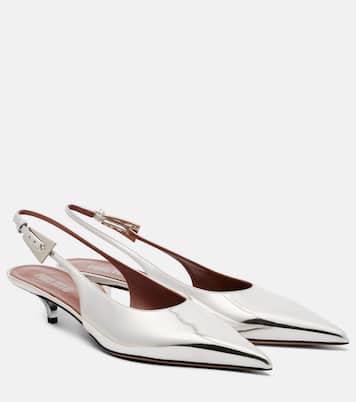Jessica mirrored leather slingback pumps | Paris Texas