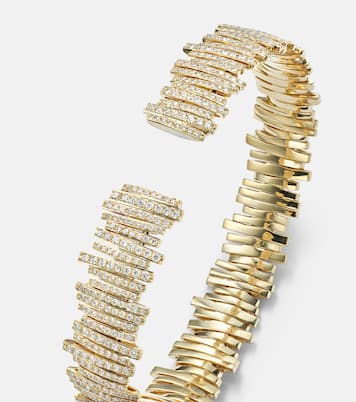 Medium 18kt gold bangle with diamonds | Suzanne Kalan