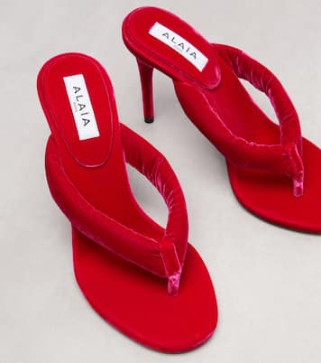 Boudoir 90 velvet thong sandals | Alaïa