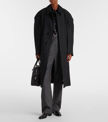 Belted wool and cotton twill coat | Lemaire