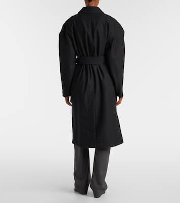 Belted wool and cotton twill coat | Lemaire