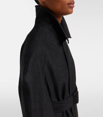 Belted wool and cotton twill coat | Lemaire