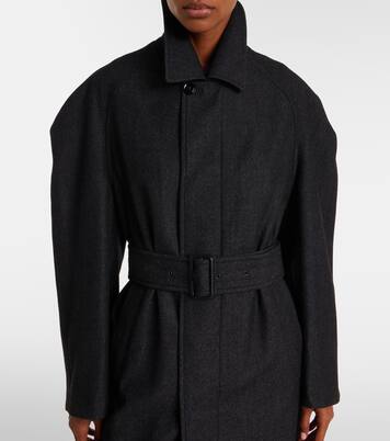 Belted wool and cotton twill coat | Lemaire