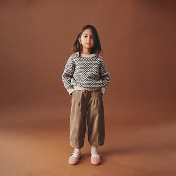 Harlow jacquard cotton sweater | Wheat