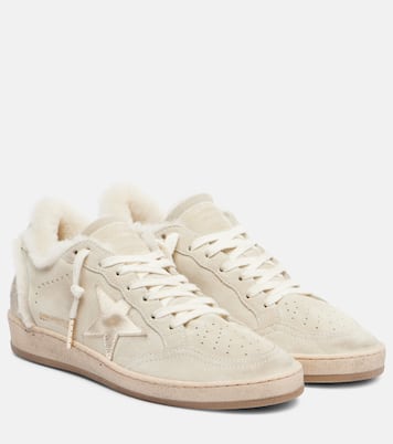 Ball Star shearling-trimmed suede sneakers | Golden Goose