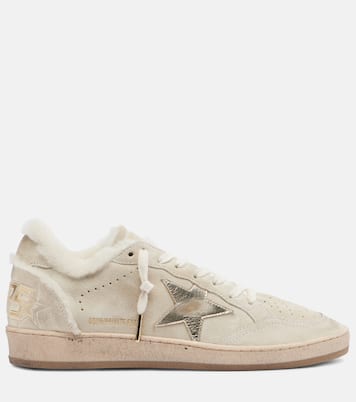 Ball Star shearling-trimmed suede sneakers | Golden Goose