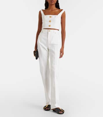 Cropped-Top aus Denim | Balmain