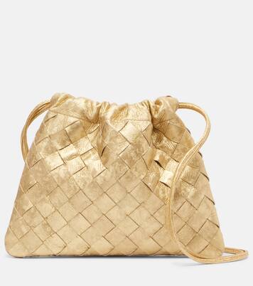 Intrecciato Small metallic leather pouch | Bottega Veneta