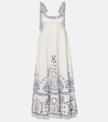 x LRNCE Leela printed linen maxi dress | Alémais