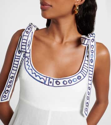 x LRNCE Leela printed linen maxi dress | Alémais