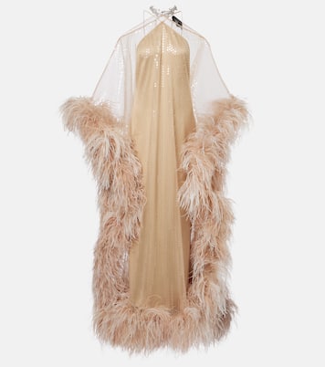 Kaftan Sza Sza Disco mit Federn | Taller Marmo