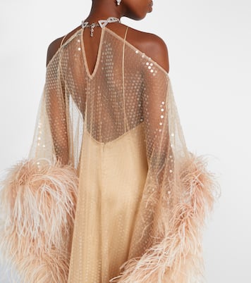 Kaftan Sza Sza Disco mit Federn | Taller Marmo