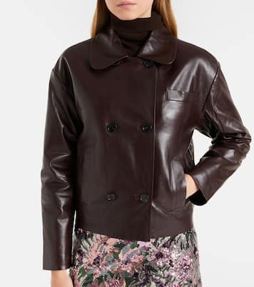 Cropped leather jacket | Self-Portrait