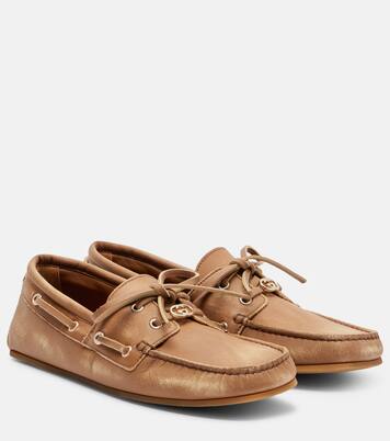 GG leather boat shoes | Gucci