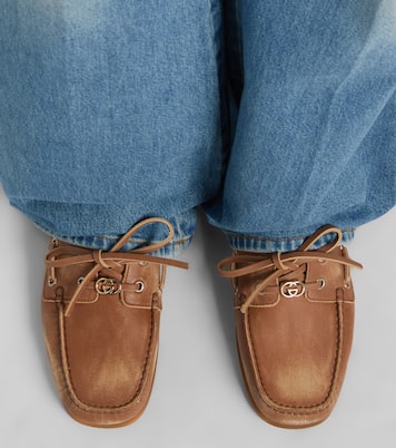 GG leather boat shoes | Gucci
