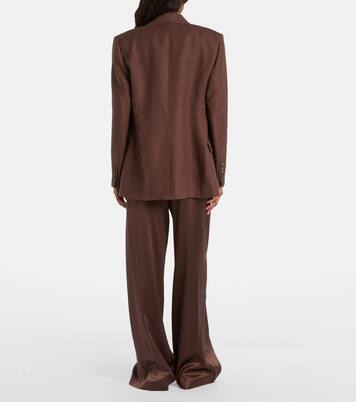 Silk-blend satin wide-leg pants | Brunello Cucinelli