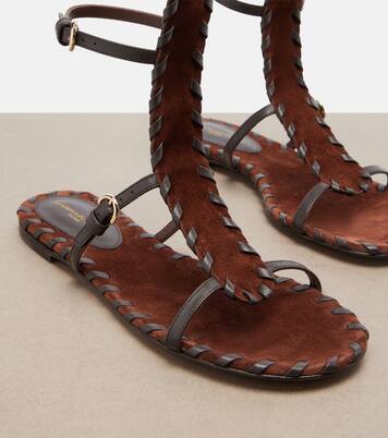 Zaira suede and leather gladiator sandals | Gianvito Rossi