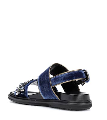Embellished velvet sandals | Marni