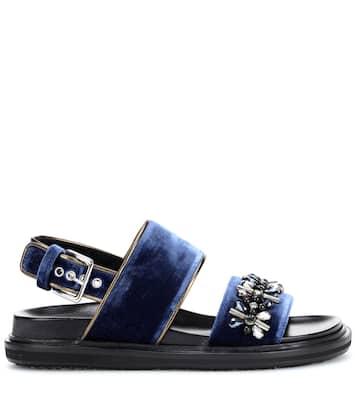 Embellished velvet sandals | Marni
