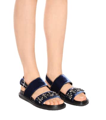 Embellished velvet sandals | Marni