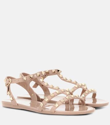 Valentino Garavani Rockstud jelly sandals in beige Valentino Garavani Mytheresa
