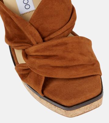 Wedge-Sandalen Narisa 90 aus Veloursleder | Jimmy Choo