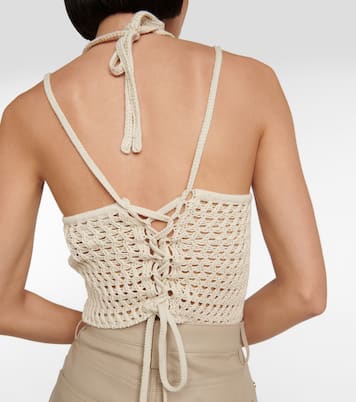 Ralia cotton-blend crocheted crop top | Simkhai