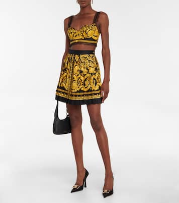 High-Rise-Minirock Barocco aus Seide | Versace