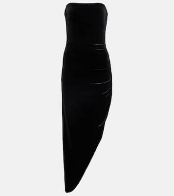 Strapless asymmetrical midi dress | Norma Kamali