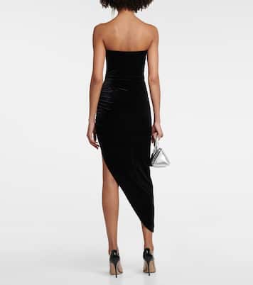 Strapless asymmetrical midi dress | Norma Kamali