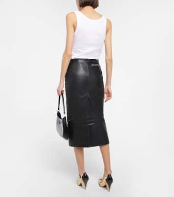 Jupe midi en cuir | Prada