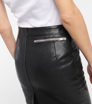 Jupe midi en cuir | Prada