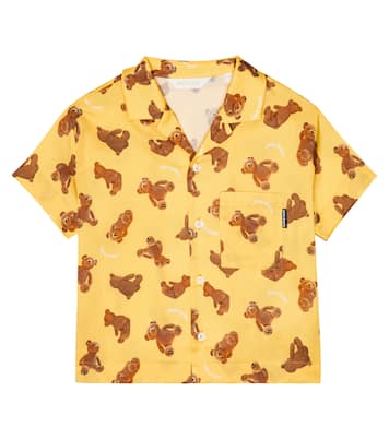 Printed cotton bowling shirt | Palm Angels Kids